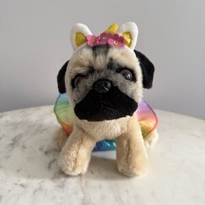 🌈4/$20🌈 Adorable Doug the Pug GUND Tutu Unicorn Pug Stuffed Animal